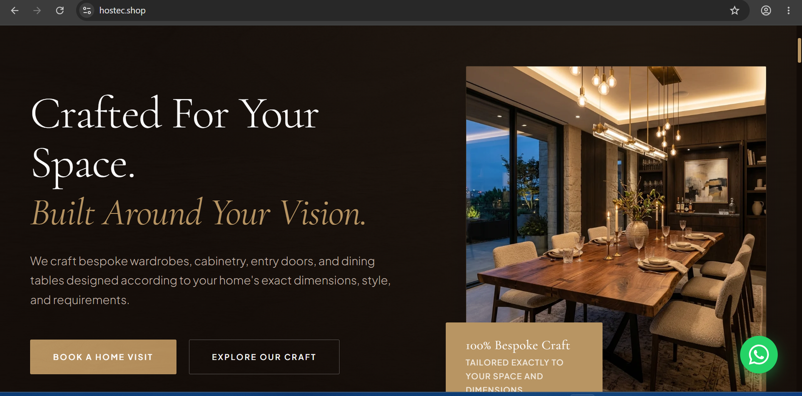 Hostec – Custom Woodwork & Bespoke Furniture Website — web project by Muhammad Imad Hassan